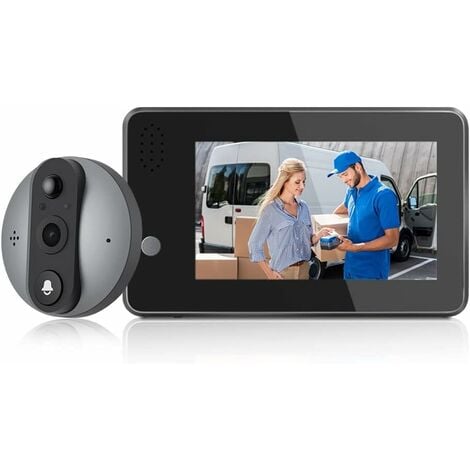 Acheter WiFi sonnette porte visionneuse caméra porte judas porte caméra  sonnette avec moniteur sans fil vue en direct