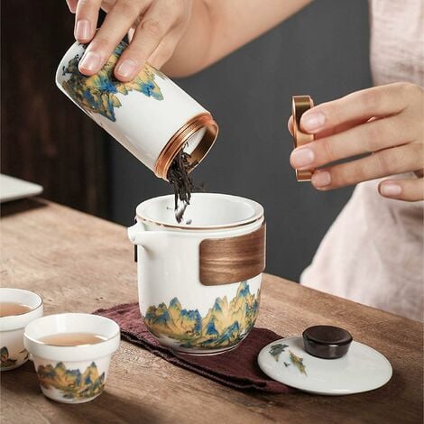 Service à thé en céramique Service à thé de voyage Service à thé portable  chinois Kung