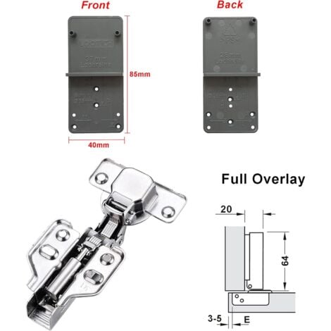 Charnières à fermeture amortie avant 110° 35 mm avec amortisseur hydraulique pour porte d'armoire de cuisine Charnière automatique Amortissement intégré Lot de 8 pièces