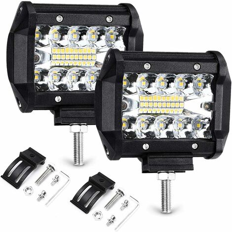 Phare supplémentaire, 2 x 70 W, phare de travail à LED, 12 V, 7200 lm, 6000 K, IP68, étanche, grande lumière, SUV, UTV, ATV, phares antibrouillard, phares tout-terrain (1/5)