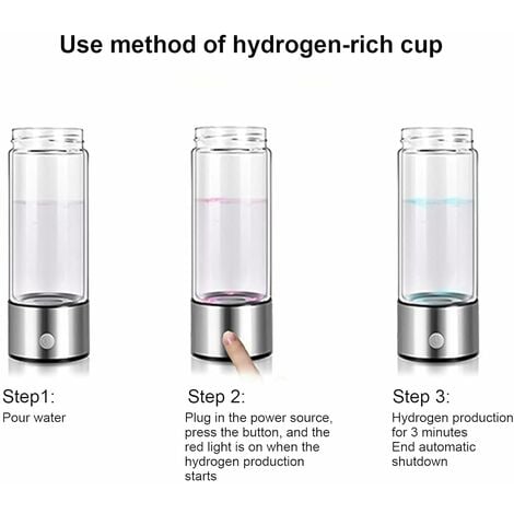 Bouteille d'eau riche en hydrogène alcaline en verre rechargeable facile
