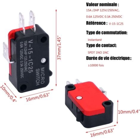 Micro-interrupteur De Porte Four à Micro-ondes Sharp Galanz 253039000010