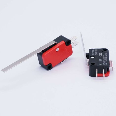 10 pièces Micro interrupteur longue charnière droite bras de levier SPDT interrupteur de fin de course à action instantanée pour Arduino V-153-1C25
