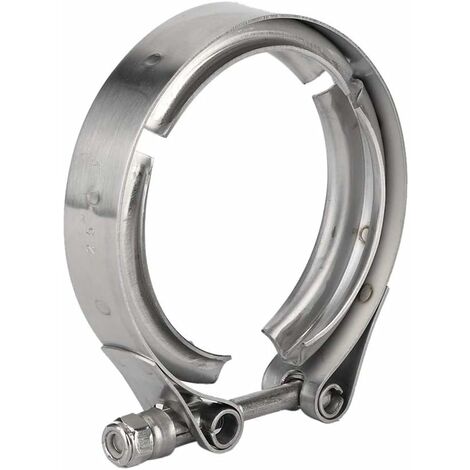 Pince d'échappement turbo, universel en acier inoxydable 2,5 pouces 63 mm auto bande V Turbo Downpipe pince d'échappement M6 vis (1/5)