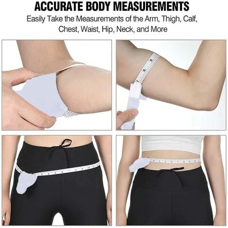 RUBAN À MESURER Portable Plastique Blanc Rétractable Outil De Mesure Corps Rub EUR 7,09