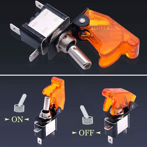 Cikonielf 10PCs Interrupteur U00e0 Bascule Rond ON/OFF 12V U00e9tanche SPST LED