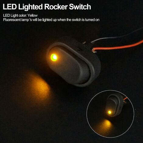 5 pièces 12V 30A SPST 3 broches ON/OFF rond point LED lumière bouton ...