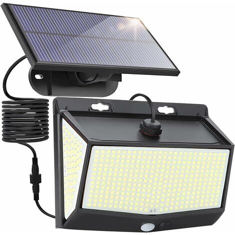 BESTA - Lampes solaires pour l'extérieur, lampe solaire 56 LED pour  l'extérieur avec détecteur de mouvement, étanche IP65, angle d'éclairage de  120 °, applique murale solaire pour jardin avec câble - Eclairage