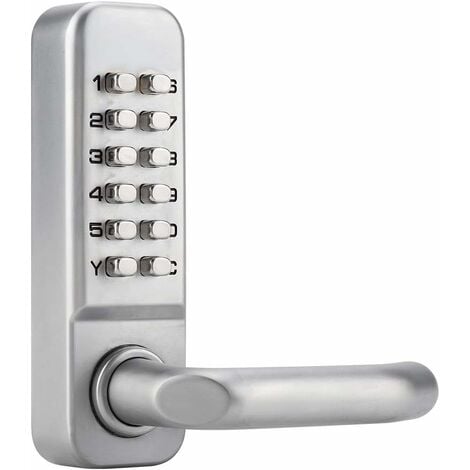 Serrure à code mécanique étanche, combinaison de code à 1 à 11 chiffres Mot de passe de sécurité Serrure codée Serrure de porte à combinaison mécanique sans clé pour porte de bureau en bois,Argent
