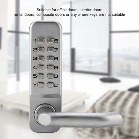 Serrure à code mécanique étanche, combinaison de code à 1 à 11 chiffres Mot de passe de sécurité Serrure codée Serrure de porte à combinaison mécanique sans clé pour porte de bureau en bois,Argent