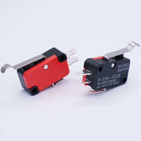 10 pièces Micro interrupteur à longue charnière bras de levier de flexion SPDT interrupteur de fin de course à action instantanée pour Arduino V-154-1C25
