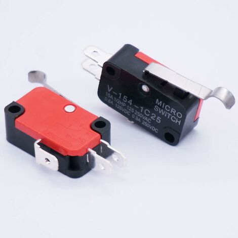 10 pièces Micro interrupteur à longue charnière bras de levier de flexion SPDT interrupteur de fin de course à action instantanée pour Arduino V-154-1C25