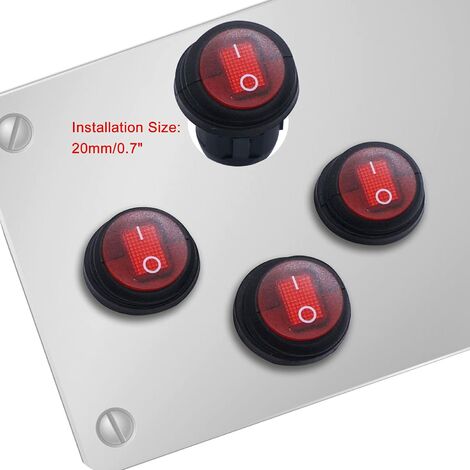 Interrupteur inox étanche 7A rouge