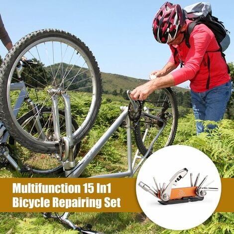 Multitool pour vélo Outil multifonctionnel 15 en 1 pour vélo, pliable Kit  d'outils de réparation