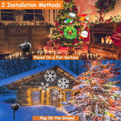 Projecteur Noel Exterieur Led, Lampe Projecteur de Halloween 16 Diapositives Lampe 10 Couleurs Ocean Wave de Décorative de Noël, Ip44 Etanche Avec Télécommande Pour Décoration de Fête Vacances