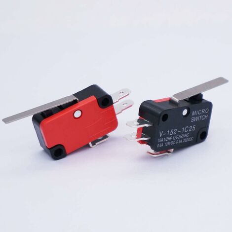 10 pièces Micro interrupteur court bras de levier de charnière droite SPDT interrupteur de fin de course à action instantanée pour Arduino V-152-1C25