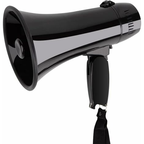 Haut-parleur mégaphone portable 20 W avec contrôle du volume et sangle,Noir (1/5)