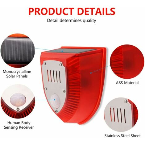 Alarme Extérieure à Détecteur De Mouvement à énergie Solaire