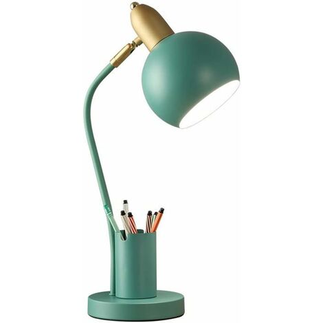 Lampe de bureau LED à intensité variable en métal pour salon, chambre à coucher, décoration d'intérieur, éclairage macaron, éclairage d'étude, dortoir, lampe de chevet,rose (1/5)