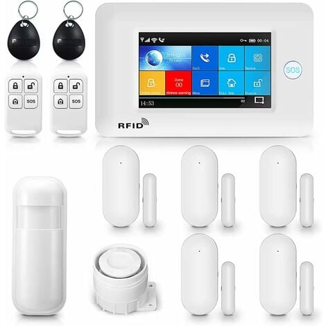 Kit Alarme maison connectée sans fil WIFI Box internet et GSM Futura noire  Smart Life et 2 caméra WIFI - Lifebox - KIT11