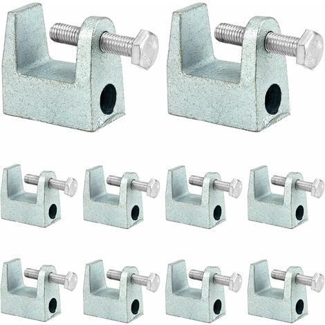 12 pièces Pince de poutre, acier galvanisé, pour la construction de ponts, la construction de bâtiments,M8 (8mm) (1/5)