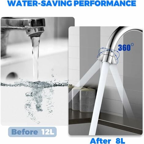 Buse de robinet rotative en chrome à 360 degrés avec M22 ou M24 avec deux types de buses pour cuisine / salle de bain