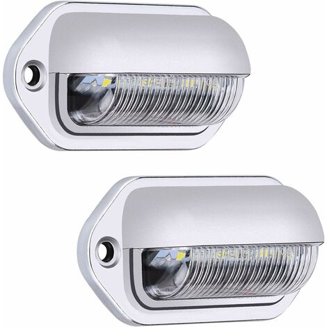 Gotrays – Feux arrière LED étanches 2PCS 12V/24V – 6 SMD blanc – Certification IP65 – Pour camions, remorques, motos et véhicules DC (1/5)