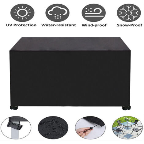 Housse Salon de Jardin , 600D Oxford Tissu Housse Table de Jardin Protection pour Tous Les Temps , pour Ensembles de Table et de Canapé avec Corde et Boucle Verrouillage (190 x 125 x 80cm)