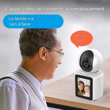 Caméra Surveillance WiFi Interieur,Caméra de Surveillance avec 2,8 Pouce Écran, 360°Caméra Maison pour Âgé/Enfants/Animaux, Vidéo Bidirectionnelle,Détection de Mouvement IA