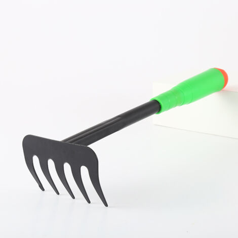 Outil de jardinage manuel - Râteau à cinq dents:26.5811CM - Outil en acier avec poignée en plastique - Râteau à cinq dents pour le jardinage (1/3)