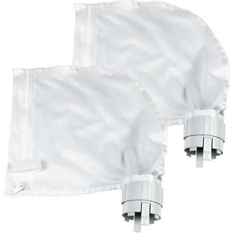 Lot de 2 Sacs Filtrants pour Nettoyeur de Piscine Convient pour Polaris360 et 380 Nettoyeur de Piscine Design Zippé et Réglable en Blanc (1/5)