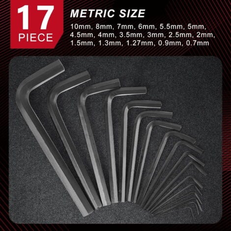 Clé à 6 pans Ensemble de Clés Allen 35 pièces Ensemble de clés hexagonales métriques et standard, ensemble de clés Allen, MM (0,7 mm-10 mm) SAE (0,028"-3/8), acier au chrome vanadium