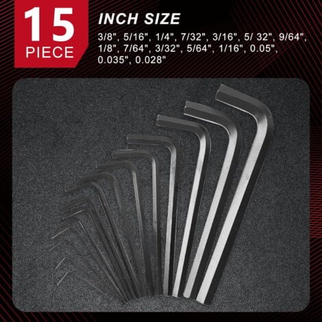 Clé à 6 pans Ensemble de Clés Allen 35 pièces Ensemble de clés hexagonales métriques et standard, ensemble de clés Allen, MM (0,7 mm-10 mm) SAE (0,028"-3/8), acier au chrome vanadium