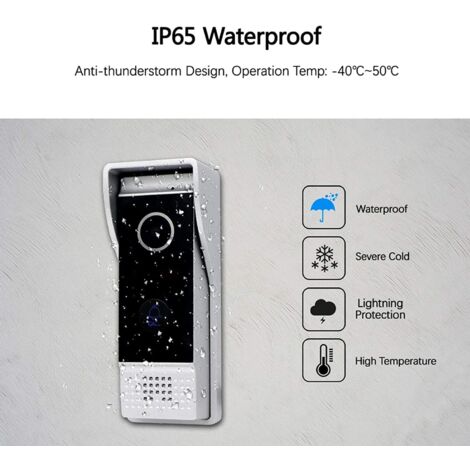 Interphone vidéo, sonnette vidéo WIFI avec moniteur, sonnette filaire de 7 pouces, caméra HD 1080P, support Tuya, déverrouillage à distance, détection de mouvement PIR, vision nocturne