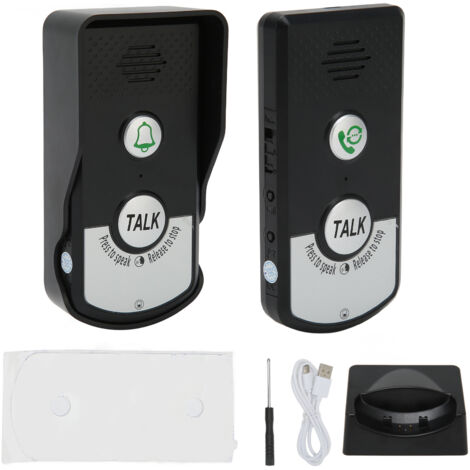 Lot de 2 Sonnette D'Interphone Vocal, 1000 M de Charge USB Intelligente sans Fil Appel Sonnette étanche sans Fil Interphone de Sonnette pour Bureau à Domicile -ANPVIZ (1/5)