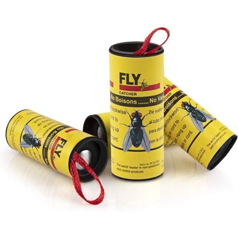 4x piège adhésif éco-Naturel Premium pour Attrape-Mouches - pièges à Mouches en Rouleau Contre Les Insectes tels Que Les Mouches, Les moustiques et Les Mites (1/5)