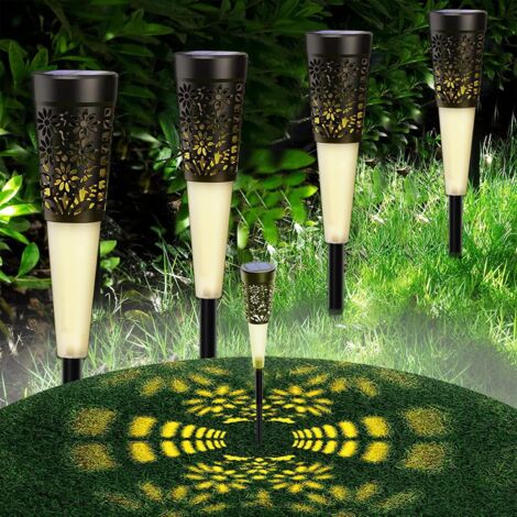 6 pièces lampadaire solaire lumière extérieure de pelouse, lumière