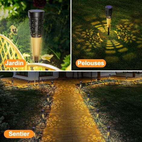 Lampes solaires 8 pièces, lumières de jardin extérieures lumières LED