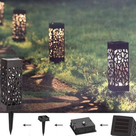 EDISONFIRE Lot 8 Lampes Solaires Extérieur Jardin - Lumière Chaude, IP65 Étanche, Décoration Chemins