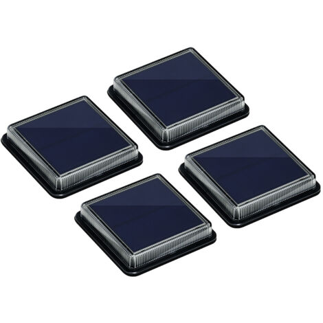 Lot de quatre lampes solaires pour le sol, lampes solaires de jardin, éclairage solaire étanche IP68, éclairage de sécurité automatique pour jardins, escaliers, routes, chemins, allées, patios, terras (1/4)