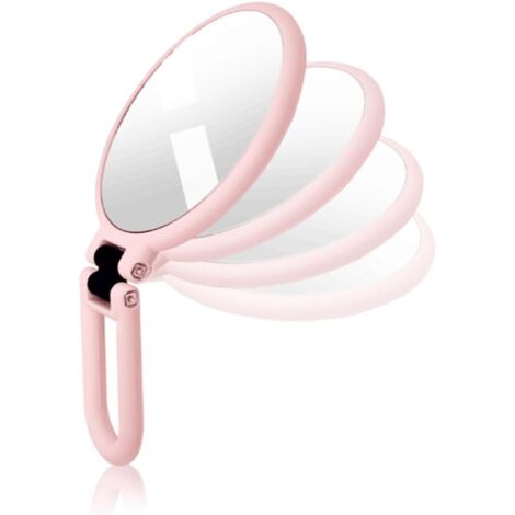 Miroir à main 1X 15X avec poignée pour voyage, miroir grossissant, poignée réglable en rotation, pliable double face, miroir pour femme pour le maquillage des yeux, table de voyage, bureau, rasage (1/5)
