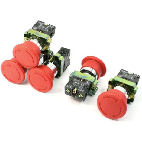 5 pièces N/C spst verrouillage mobile arrêt d'urgence bouton-poussoir 10 A 415 V (1/3)