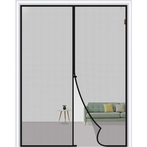 Moustiquaire Porte Fenêtre Magnétique 100x210cm Rideau Anti Mouche Insecte Aimantée Bande Adhésive Fermeture Automatique Maille Très Fine Installation Facile sans Perçage (1/5)