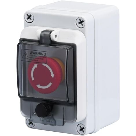 Bouton d'arrêt d'urgence avec boîte, interrupteur d'arrêt d'urgence, interrupteur à bouton-poussoir d'arrêt d'urgence, boîte étanche pour une utilisation en extérieur, IP66 660 V 10 A