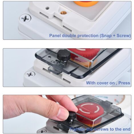 Bouton d'arrêt d'urgence avec boîte, interrupteur d'arrêt d'urgence, interrupteur à bouton-poussoir d'arrêt d'urgence, boîte étanche pour une utilisation en extérieur, IP66 660 V 10 A