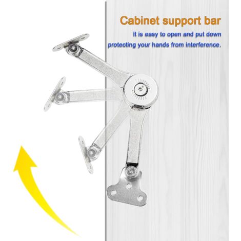 Aexit Porte de placard 28 cm de long en métal meubles Couvercle Charnière Restez support 2 pcs 998G404