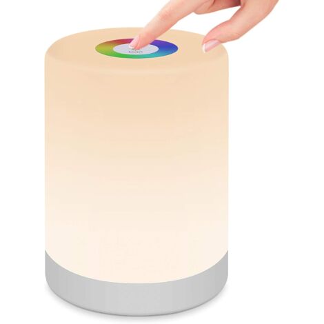 Lampe de nuit intelligente, lumière nocturne LED capteur tactile avec lumière RVB, poignée et mode SOS pour chambre, bureau, salon et camping (1/5)