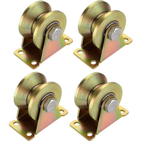 20 Pcs Poulie de Levage, Roue Gorge V Poulie Simple pour de Levage Mouflage, Rail Roulette Portail Coulissan Capacité de Charge 200kg, Roulette à Rainure Poulie Cable pour Cordes Machines Industrielle (1/5)