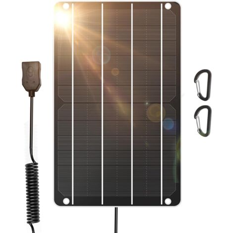 Panneau solaire 6 W, mini panneau solaire USB 5 V/1 A, module monocristallin étanche IP67, kit de panneau solaire DIY avec matériau PET, adapté pour smartphone, petit ventilateur, caméra de sécurité (1/5)