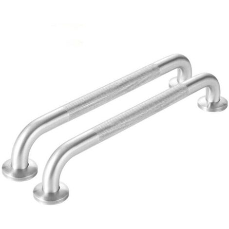 2 x 40 cm, barres d'appui pour la douche en acier inoxydable 304 avec poignée antidérapante, barres d'appui pour les toilettes pour personnes âgées/handicapées/enfants/femmes enceintes (argent) (1/5)